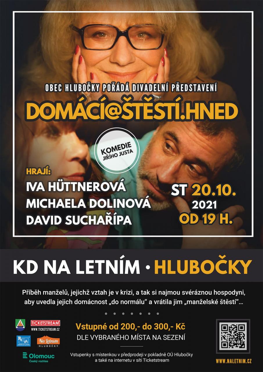 divadelní komedie Domácí@štěstí.hned s Ivou HÜTNEROVOU